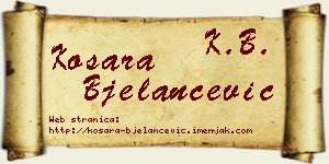 Kosara Bjelančević vizit kartica
